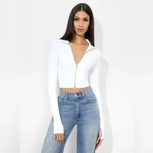 ALICE & OLIVIA DELAINA REVERSIBLE TOP - White, New with Tags